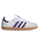 Chaussures adidas samba og w pour femme blanc - marque adidas - cuir - lacets - plat Chaussures adidas samba og w pour femme blanc - marque adidas - cuir - lacets - plat