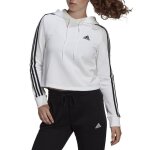 Sweat  capuche femme adidas essentials 3 - stripes cropped blanc gm5574