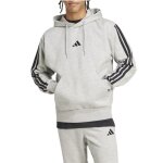 Adidas sweat  capuche pour homme essentials 3 - stripes fleece gris je6302
