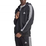 Sweat  capuche et zip pour homme - adidas - essentials fleece 3 - stripes - noir - manches longues - ...