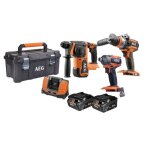 Aeg - combo 3 outils brushless : perceuse percu. visseuse  chocs perforateur 2 batt. 5 ah hd charg. ...
