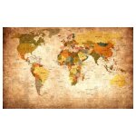 Affiche carte du monde ton orang� - 60x40cm - made in france