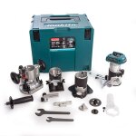 Affleureuse - makita - drt50zjx3 - 18 v - sans batterie - 4 bases interchangeables