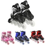 Agnesg skate de roue pour enfants rglable 32  37 yards adapt aux garon et fille noir roller in line ...