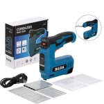 Agrafeuse et cloueuse lectrique - qingque - modle sans fil - 37v 1500 mah - 2000 clous inclus - ergonomique ...