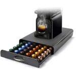 Ah13838 - nespresso porte capsule de caf pod support de tiroir de rangement en mtal pour 50 pcs