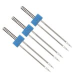 Aiguilles doubles - sonew - 3pcs - acier inoxydable - compatible machines � coudre - bo�te de rangement ...