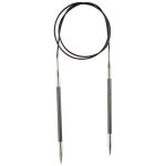 Aiguilles fixes circulaires - knitpro - karbonz - 80 cm - 3. 75 mm - noir et argent