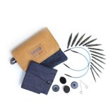 Aiguille interchangeable - knitpro - mini bois indigo - 5 cm - pour petits projets - chaussettes et gants ...