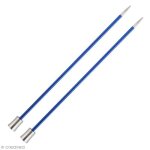 Aiguille  tricoter - knitpro - 40 cm - 4 mm - aluminium color - bleu