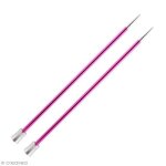 Aiguille  tricoter - knitpro - 40 cm - 5 mm - aluminium color - rose