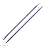 Aiguille  tricoter - knitpro - 40 cm - 7 mm - aluminium color - violet