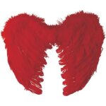 Ailes dange rouges  plumes pour adulte - widmann - 40 x 30 cm - accessoire de dguisement horreur