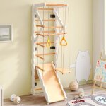 Aire de jeux bois multifonctions 6 en 1 - leytn - pour enfants de 3 ans et plus
