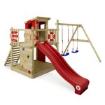 Aire de jeux en bois wickey smart camp avec balançoire toboggan et bac à sable - rouge Aire de jeux en bois wickey smart camp avec balançoire toboggan et bac à sable - rouge