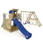 Aire de jeux en bois wickey smart surf avec balan�oire et toboggan bleu pour enfants de 3 ans et plus ...