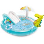 Aire de jeux gonflable - intex - alligator - 160 litres - 2 ans + - 201 x 160 x 84 cm - inclus : 1 bou�e ...