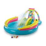 Aire de jeux gonflable - intex - arc - en - ciel - ovale - ext�rieur - pvc - 295x191x109cm
