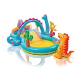 Aire de jeux gonflable - intex - dinoland - toboggan - piscine - vinyle