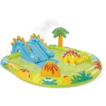 Aire de jeux gonflable - intex - petit dino - 143 litres - 2 ans + - 191 x 152 x 58 cm - inclus : toboggan ...
