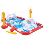 Aire de jeux gonflable multi - sports - intex - toboggan et ball inclus - rouge / multicolore