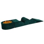 Aire de jeux en mousse - meowbaby - 4 lments - vert fonc - piscine  balles - 57x45x30cm