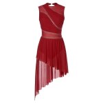 Aislor femme robe danse lyrique performance femme asymtrique robe patinage artistique spectacle strass ...