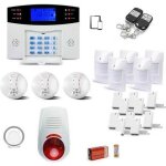 Alarme maison sans fil gsm complet avec sirnes intrieure / extrieure et dtecteurs de fume connects. ...