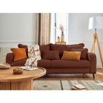 Albane - canap� 3 places - convertible avec coffre - en velours c�tel� - rouille