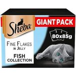 Aliment humide pour chat - sheba - p�t�e d�licate en gel�e - 80 x 85 g - adulte - moyen