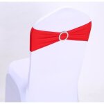 All11573 - 50 pcs noeuds de chaise elastique pas besoin d�tre li� d�cor mariage f�te bapt�me rouge