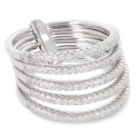 Alliance argent semainier sissi - marque q2673 - 7mm - 5 rangs - oxyde de zirconium