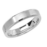 Alliance homme - femme 4mm ruban chanfrein argent fin 925 42399