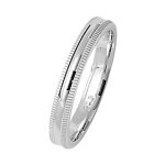 Alliance homme / femme milgrain 3mm confort argent fin 925 42390