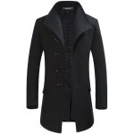 Allthemen manteau homme hiver en laine chaud mi - long parka coat slim outerwear couleur unie - noir Allthemen manteau homme hiver en laine chaud mi - long parka coat slim outerwear couleur unie - noir