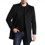 Allthemen manteau homme hiver laine long slim fit parka laine manche longues - noir