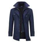 Allthemen manteau homme en laine chaud court epais slim fit business hiver trench - coat avec un col ...