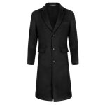Allthemen manteau long pour hommes pardessus épais en laine à boutons daffaires Allthemen manteau long pour hommes pardessus épais en laine à boutons daffaires