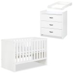 Amelia ensemble b�b� commode � langer et lit �volutif 120x60 blanc