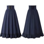 Amoune jupe longue plisse femme - vintage a - ligne taille haute midi jupes swing jupe vase printemps ...