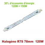 Ampoule halog�ne - economique - r7s j78 - 120w - blanc chaud - dimmable