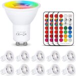 Ampoule led mr16 gu10 rgb spot changementde couleur ampoules led rgbw dimmable blanc chaud (2700k) 6w ...