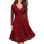 Amzbarley femmes vintage floral dentelle col en v cocktail robe de soirée midi swing robe rouge taille ... Amzbarley femmes vintage floral dentelle col en v cocktail robe de soirée midi swing robe rouge taille ...