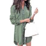 Amzbarley robe femme conception de manche longue gland robe elégant robe chemise décontractée chemise ... Amzbarley robe femme conception de manche longue gland robe elégant robe chemise décontractée chemise ...