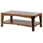 Ancona 201 table basse en bois de sheesham - laqu� - brun fonc� 115x60x45
