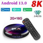 Android tv box h96 max boitier iptv netflix media player 2gb + 16gb rockchip rk3528 2. 4g / 5g wifi 6 ...