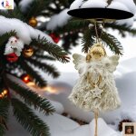 Ange noêl pour décoration de sapin pendentif fête 16 * 10cm gris Ange noêl pour décoration de sapin pendentif fête 16 * 10cm gris