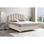 Anis - lit avec coffre de rangement - velours 180 x 200 cm - beige Anis - lit avec coffre de rangement - velours 180 x 200 cm - beige