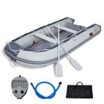 Annexe gonflable - vevor - 3600  1740 mm bateau pneumatique pour 6 personnes avec plancher en bois charge ...