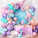 Anniversaire sirene ballon guirlande kit 104 pi�ces kit arche ballon anniversaire rose violet kit anniversaire ...